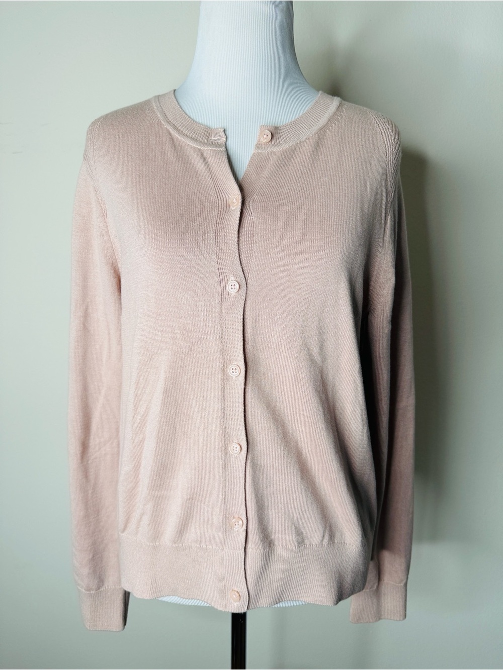 Banana Republic Factory Pale Pink Cotton Knit Cardigan